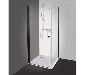 Stakleni fiksni dio tuš stijene crni mat 85-87x195cm - Mihovljan, Čakovec