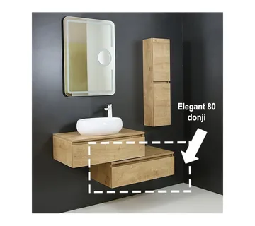 Elegant 80 donji kupaonski ormarić hrast authentic - Mihovljan, Čakovec