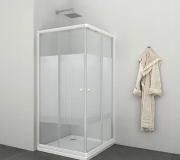 Pravokutna tuš kabina s bijelim prugama 79-80x79-80x180 - Mihovljan, Čakovec