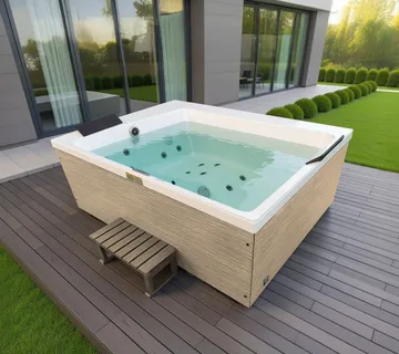 Bazen hidromasažni - jacuzzi vanjski ZADAR - bijeli 190x140x70 cm, uključen pokrov i stepenice - Mihovljan, Čakovec