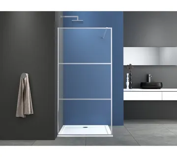 Tuš staklena stijena 90x195cm s kromiranim okvirom od 3 dijela - Mihovljan, Čakovec