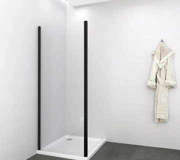 Staklena tuš stijena 80cm crno mat 78,5-80x195cm - Mihovljan, Čakovec