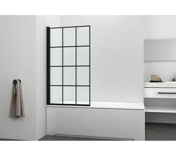 Paravan za kadu - 80x140cm, crni sklopivi - prozirno staklo 5mm - Mihovljan, Čakovec
