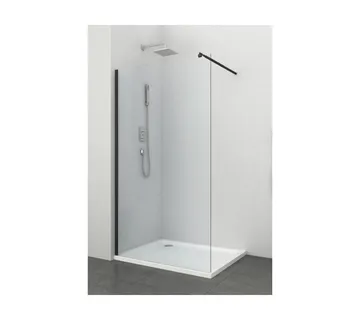Stakleni fiksni dio tuš stijene crni mat 75-77x195cm - Mihovljan, Čakovec