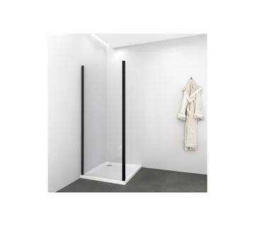 Staklena tuš stijena 90cm crno mat 88,5-90x195cm - Mihovljan, Čakovec
