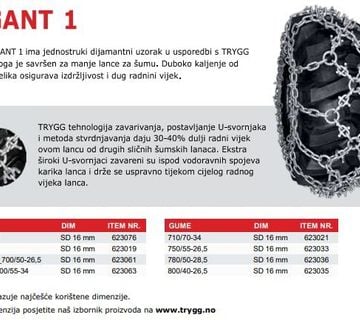 TRYGG lanac mreže harvester / forwarder GIGANT 1 700/55-34 TD 16mm - cover