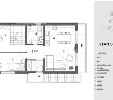 Rudeš, Prekrasan 6soban stan na dvije etaže s balkonom+2 VPM,123.79 m2 - cover