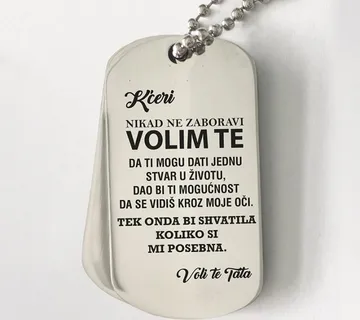 Vojna gravirana pločica – Kćeri, voli te tata - cover