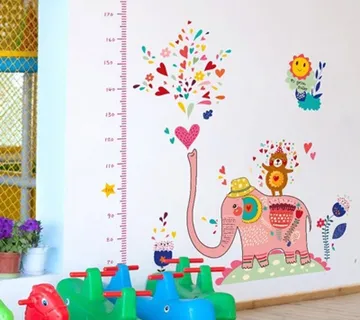 Zidna naljepnica - Slon - mjerač visine - cover