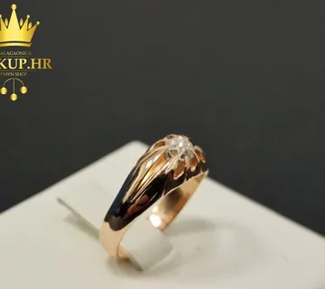 ZLATNI PRSTEN S DIJAMANTOM - 0,40ct - 6,24G (14K) / R1, RATE !! - cover