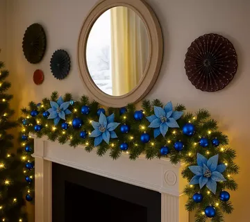 Božićna dekorativna loza - svjetleća girlanda sa cvijećem i lampicama - cover