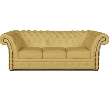 Chesterfield Trosjed Winfield Basic Leather | 3-sjedišta | Ivory - cover