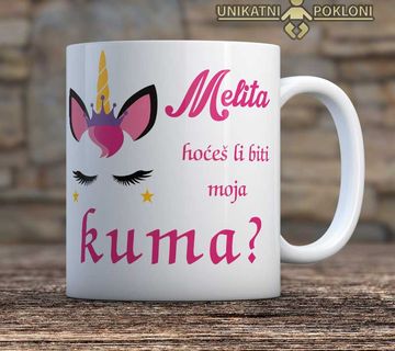 Hoćeš li mi biti kuma? – unikatna šalica  - cover