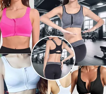Sportski grudnjak s patentnim zatvaračem Fitness-Bra - cover