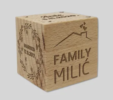 Drvena kocka s imenima članova obitelji - cover