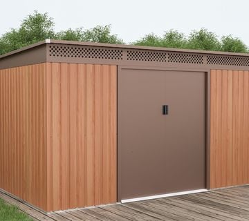 Vrtna metalna kućica 9,15 m² - 3,4 m x 2,69 m – SMEĐA - cover