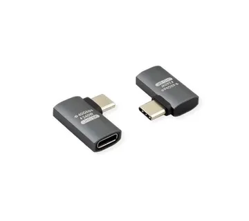 Roline USB4 Gen3x2 (40Gbit/s) adapter TIP C M/F, 240W (48V/5A), kutni, Alu, srebrni - Umag