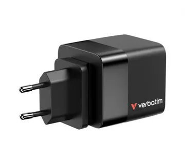 Verbatim GaN zidni punjač 65W, USB-C kabel na izvlačenje + 1×USB-A + 1×USB-C - Umag
