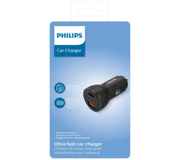 Philips auto punjač, USB-A/USB-C, 36W Fast Charge - Umag