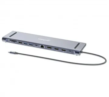 Manhattan docking USB-C 12-in-1 Triple Monitor 4K - Umag