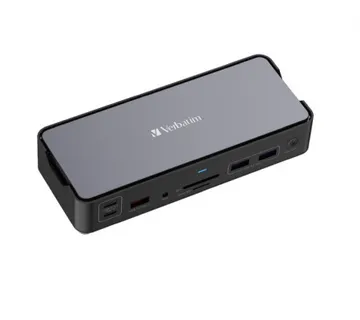 Verbatim CDS-15 portni USB-C Pro Docking Station 2×HDMI / DP / RJ45 / USB-A 3.1 / 2×USB-A 3.0 / USB-A / 2×USB-C / SD / microS - Umag