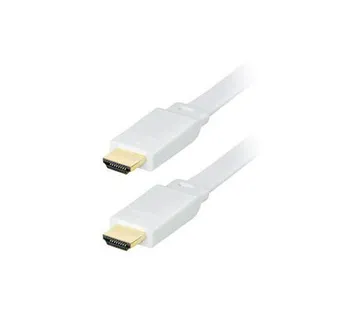 Transmedia High Speed HDMI-cable with Ethernet, Flat cable, 5m White - Umag
