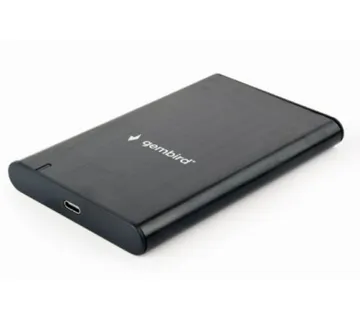 Gembird USB 3.1 2.5'' enclosure with USB Type-C port, brushed aluminum, black - Umag