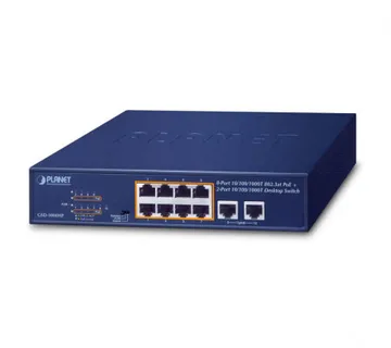PLANET Gigabit preklopnik (Switch) 10" 10-port 10/100/1000Mbps sa 8-port IEEE 802.3at PoE+ Injector, 1U desktop/rack mountabl - Umag