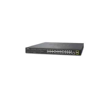 PLANET IPv4/IPv6, 24-Port 10/100/1000Base-T + 2-Port 100/1000MBPS SFP L2/L4 SNMP Manageable Gigabit Ethernet Switch - Umag