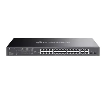 TP-Link Omada 24-Port 10 100Mbps 4-Port Gigabit Smart Switch with 24-Port PoE SL2428P - Umag