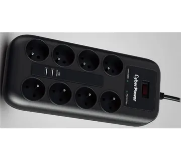 CyberPower prenaponska zaštita, P0820SUF0-DE, 8x šuko, 2x USB charger - Umag