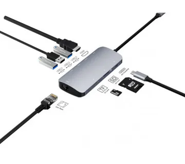 Asonic USB Tip C na HDMI,LAN, U3.0/Tip C, SD čitač - Umag