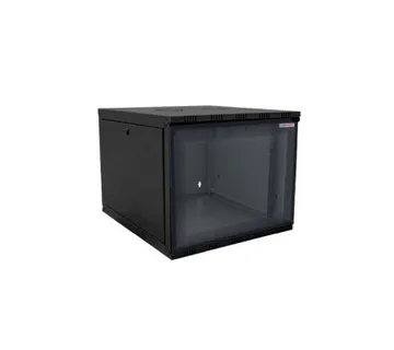 Canovate 19" 6U 540x550x322 ECO SINGLE zidni ormar s bočnim pločama koje se mogu otvoriti izvana, crni (WEO-9-06F5F) - Umag