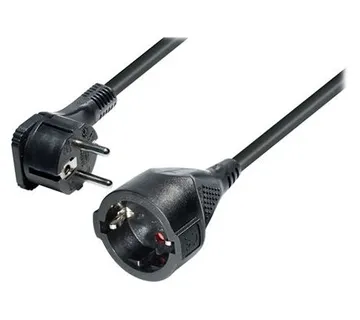 Transmedia CEE 7 7 flat plug - extension cable with angle plug, 5m - Umag