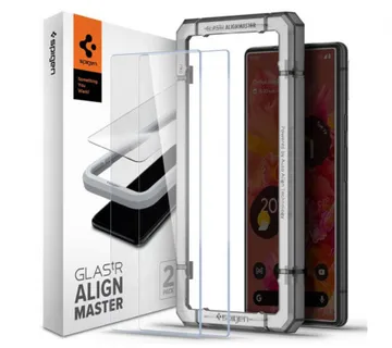 Spigen Glas.tR AlignMaster, zaštitno staklo za ekran telefona, 2 kom + okvir za instalaciju - Pixel 6 (AGL04164) - Umag