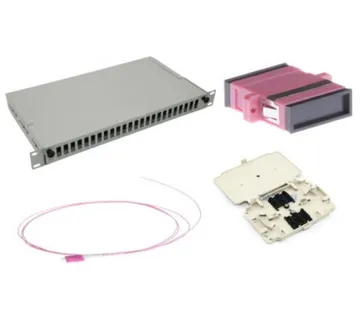 NFO Patch Panel 1U 19" Pull-out - Multimode 24x SC OM4 Duplex Adapter Pigtail kazeta SET - Umag