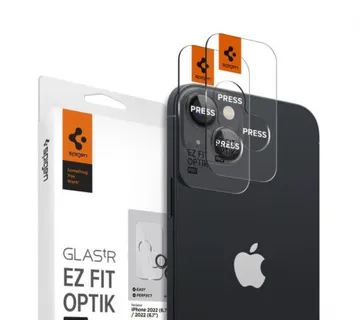 Spigen Glass EZ Fit Optik Pro, zaštitno staklo za kameru telefona, 2 kom, crno - iPhone 14/iPhone 14 Plus (AGL05213) - Umag
