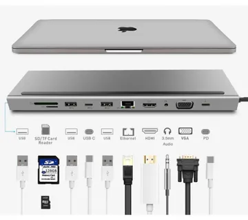 Asonic USB Tip C, 11u1,HDMI/VGA/SD/RJ45/U3 - Umag