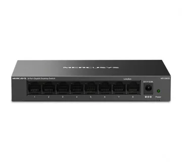 Mercusys 8-Port Gigabit Desktop preklopnik (Switch) 8×10/100/1000Mbps, Plug &amp; Play, Auto-Negotiation, Auto-MDI/MDIX, metalno - Umag