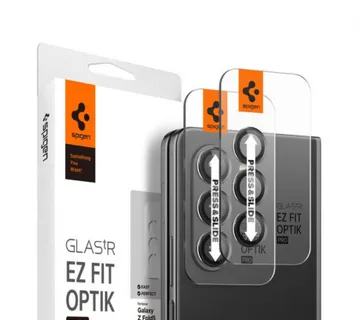 Spigen Glass tR EZ Fit Optik Pro, zaštitno staklo za kameru, 2 kom + okvir za instalaciju, crno - Samsung Galaxy Z Fold5 (AGL - Umag
