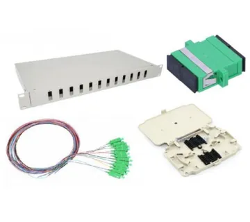 NFO Patch Panel 1U 19" Closed - Singlemode 12x SC APC Duplex Adapter Pigtail kazeta SET - Umag