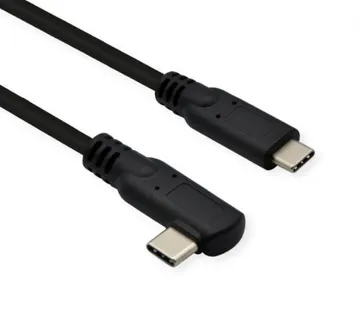 Roline USB3.2 Gen 2x2 kabel TIP C-C M/M, 1×90°. Emark, 100W, 1.0m, crni - Umag