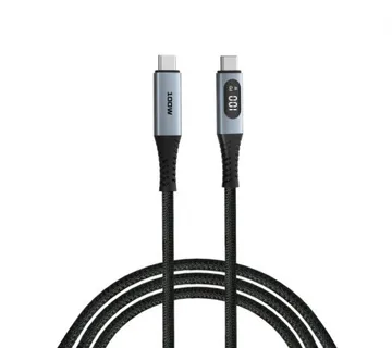 Verbatim Sync &amp; Charge kabel USB C na USB C sa zaslonom, M/M, 100W PD3.0 /QC3.0, crni, 1.2m - Umag