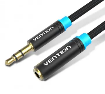 Vention Cotton Braided 3.5mm Audio Extension Cable 1.5M Black - Umag