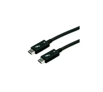 Roline USB-C Thunderbolt 4 kabel, 40Gbit/s, 100W, C-C, M/M, pasivni, 1.0m, crni - Umag