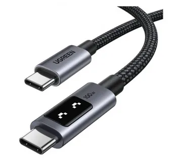 UGREEN Uno USB-C (M) na USB-C (M), PD 100W, 480 Mbps, LED ekran, 2.0m - Umag