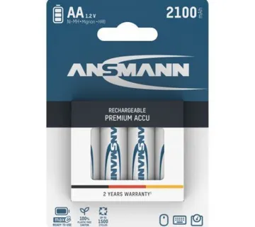 Ansmann NiMH Rechargeable battery AA HR6 2100 mAh maxE 4 pcs. - Umag