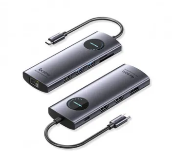 Vention USB-C to DP HDMI USB 3.0 x 2 USB 2.0 RJ45 SD TF PD MST Docking Station, 0,15m - Umag