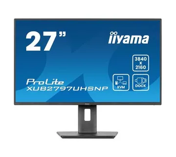 IIYAMA 27" XUB2797UHSNP-B1 4K UHD(3840x2160) IPS 16:9, Pivot, USB-C Dock (LAN/96W PD/DP-OUT), 4ms, 350cd/m2, RJ45, KVM, HDMI, - Umag