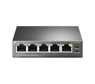 TP-Link 5-port Gigabit PoE+ preklopnik (Switch) 5×10/100/1000M RJ45 ports, 1×PoE++ In, 4xPoE+ Out ports, metalno kućište - Umag